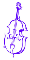 Naklejka na ściany i meble Vector image of a cello