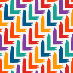 Paint brush seamless pattern. Freehand grunge design background. Diagonal parquet tile flooring motif ornament