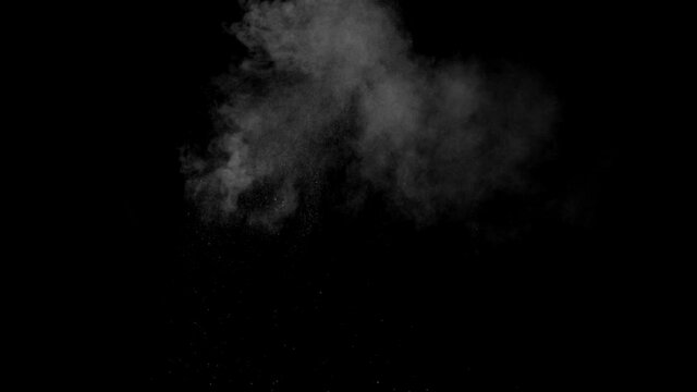 white smoke powder explosion fluid ink paint particles slow motion isolated on black. sky, cloud, smoke, clouds, white, blue, abstract, symbol, number, shape, nature, air, black, fire, sign, 3d, steam