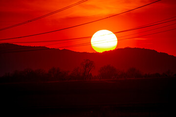 Solar disk at sunset