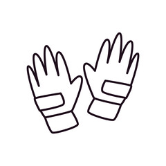 goalkeeper gloves ball line style icon vector design
