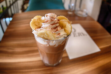 ice cream in a  glass