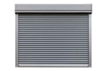 White metal roller door shutter isolated on white background - 360074956