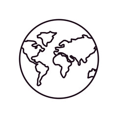 world sphere line style icon vector design
