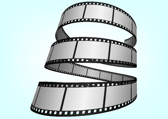 Cinema, movie and photography 35mm film strip template.  Vector 3D elements.
