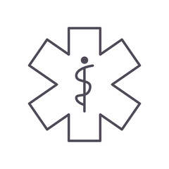 caduceus line style icon vector design