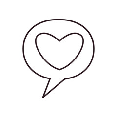 Heart bubble line style icon vector design