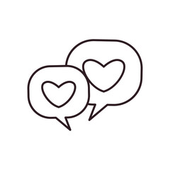 Heart bubbles line style icon vector design