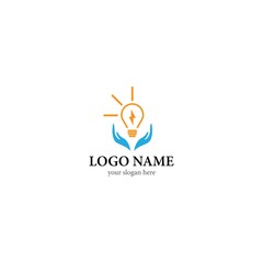 Lamp logo template icon design