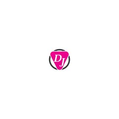 E Letter dj in headphone Logo