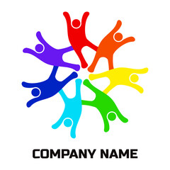 Teamwork activity people vector logo