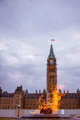 Fototapeta na wymiar Aerial view of the ethernal flame in Canada