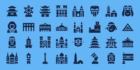 Modern Simple Set of famous Vector filled Icons