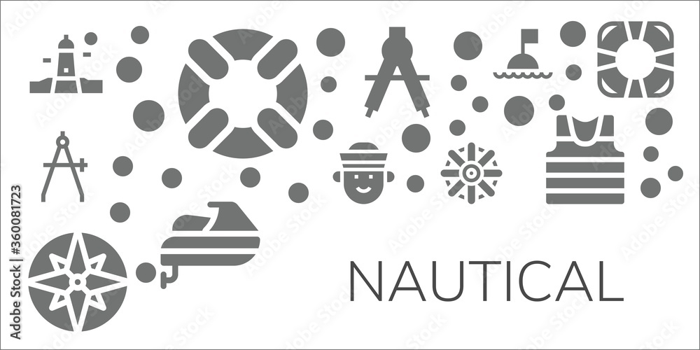 Canvas Prints nautical icon set