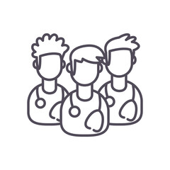 male doctors line style icon vector design
