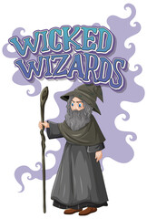 Wicked wizards logo on white background