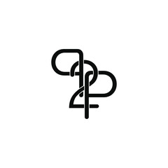 p2p letter original monogram logo design