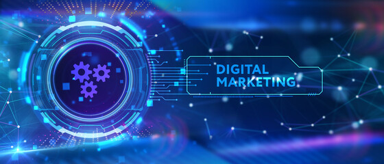 Business, Technology, Internet and network concept. Digital Marketing content planning advertising strategy concept.