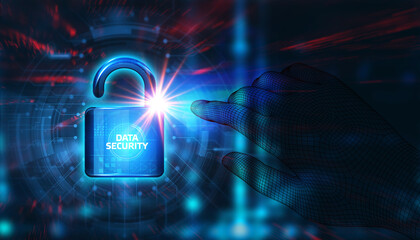 Cyber security data protection business technology privacy concept. Data security
