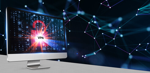 Business, Technology, Internet and network concept. VPN network security internet privacy encryption concept.