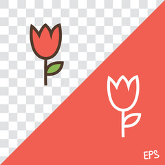 Vector linear icon with flower