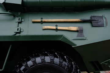 ax and shovel on the weapon of war