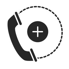 Fototapeta premium phone support and contact, customer service silhouette style icon