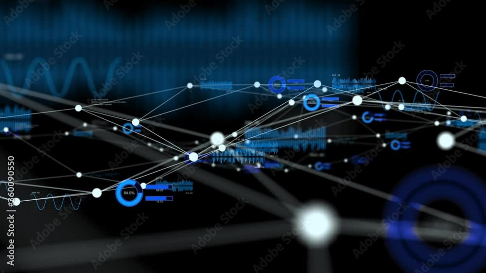 Poster Communication network concept. IoT (Internet of Things). Data analytics.