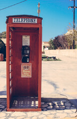 Vintage Phone Booth in Greece
