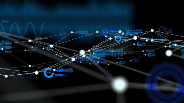 Communication network concept. IoT (Internet of Things). Data analytics.
