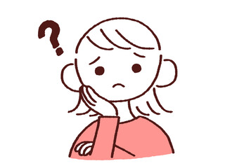 頬杖して困る若い女性