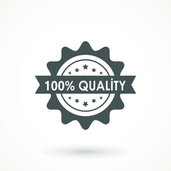 100% Quality product Ribbon Approved certificate icon isolated on white background