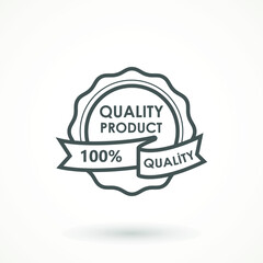 100% Quality product Ribbon Approved certificate icon isolated on white background