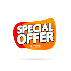 Special Offer, sale bubble banner design template, discount tag, app icon, vector illustration