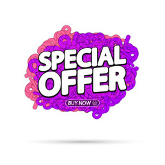 Special Offer, sale bubble banner design template, discount tag, app icon, vector illustration