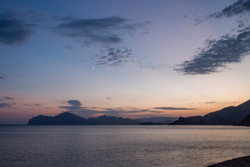 Sunset in the  Black Sea, Crimea.