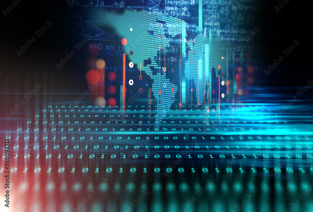 Leinwandbilder digital code number abstract technology background