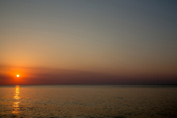 Fototapeta premium Sunset on the beach of the Azov Sea