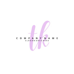 T K TK Initial handwriting and signature logo design with circle. Beautiful design handwritten logo for fashion, team, wedding, luxury logo.