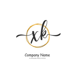 Fototapeta premium X K XK Initial handwriting and signature logo design with circle. Beautiful design handwritten logo for fashion, team, wedding, luxury logo.