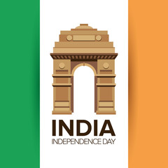 Intependence day india with temple arch