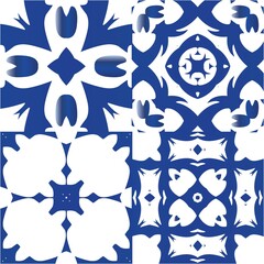 Fototapeta premium Ethnic ceramic tiles in portuguese azulejo.
