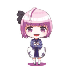 Fototapeta premium かわいい女の子のデフォルメキャラクター