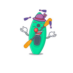 A canoe cartoon design style love playing juggling