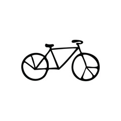 Single vector doodle element isolated on white background. Bicycle