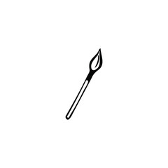 Single vector doodle element isolated on white background. Paint brush