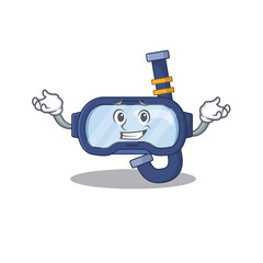 A sweet picture of grinning dive glasses caricature design style