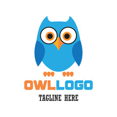owl animal logo with text space for your slogan tagline, vector illustration