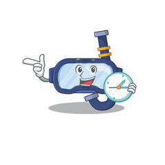 A picture of cheery dive glasses holding a clock