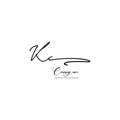 KC initials signature logo. Handwriting logo vector templates. Hand drawn Calligraphy lettering Vector illustration.